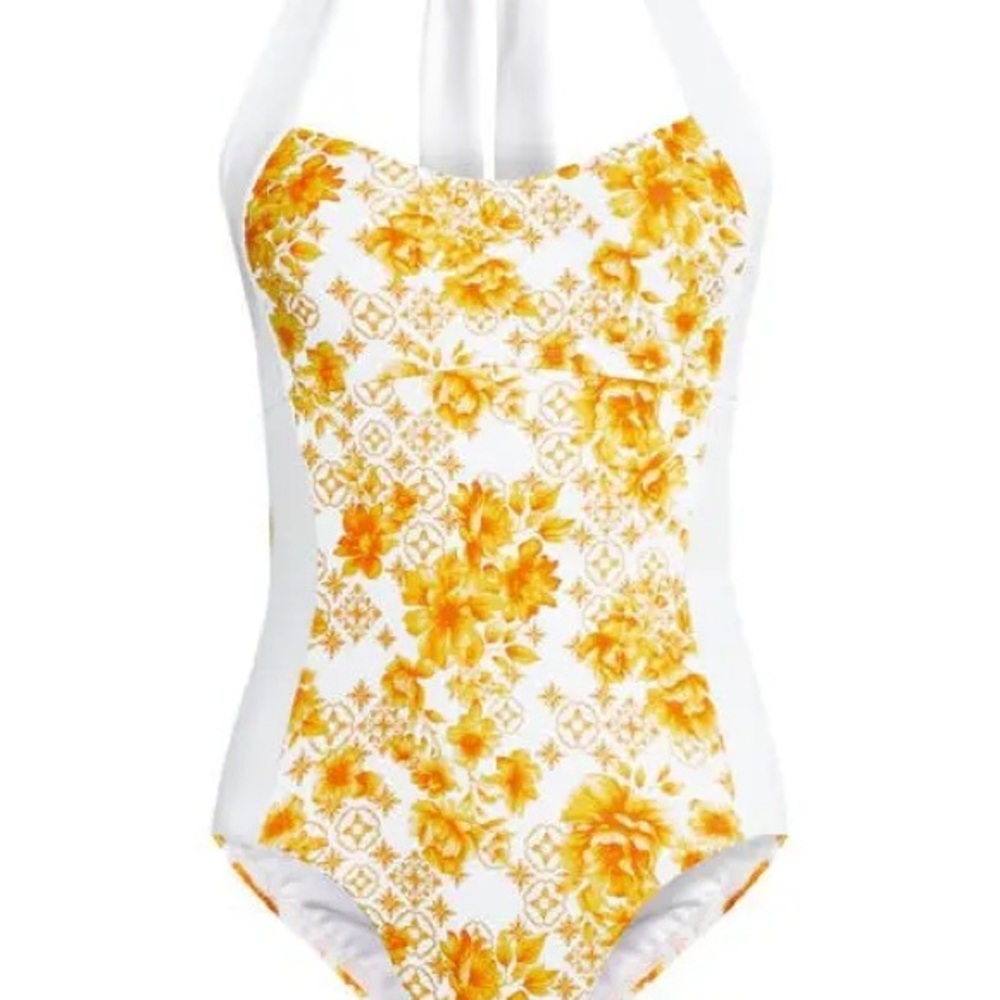 Lands end halter cut out high leg one piece swimsuit size 8 - Picture 5 of 5